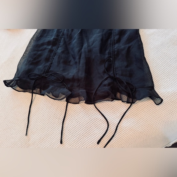 12th TRIBE Lioness Feng Shui Black Sheer Sleeve Mini Dress - Picture 8 of 16